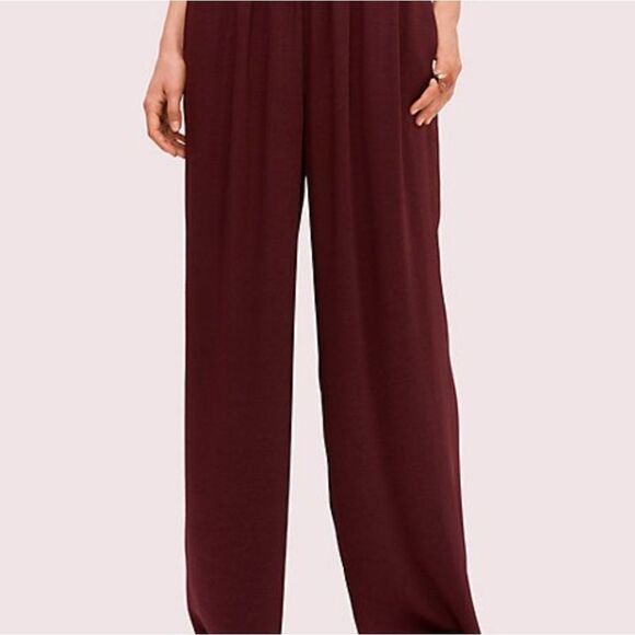Kate Spade Candied Fig Satin Pant Maroon - Picture 2 of 8